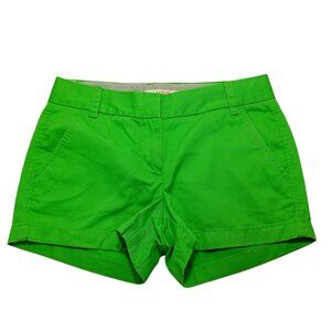 J.Crew Chino Shorts Size 0 100% Cotton Women Green Casual Summer Wear